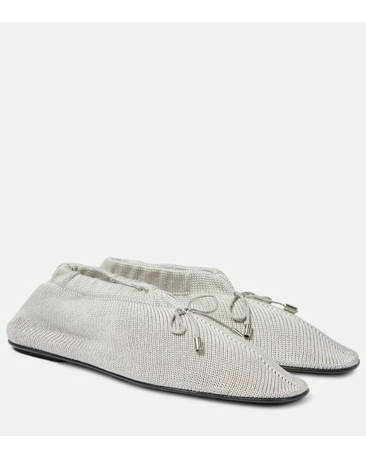 Totême Metallic 'The Knitted' Ballerina Flats