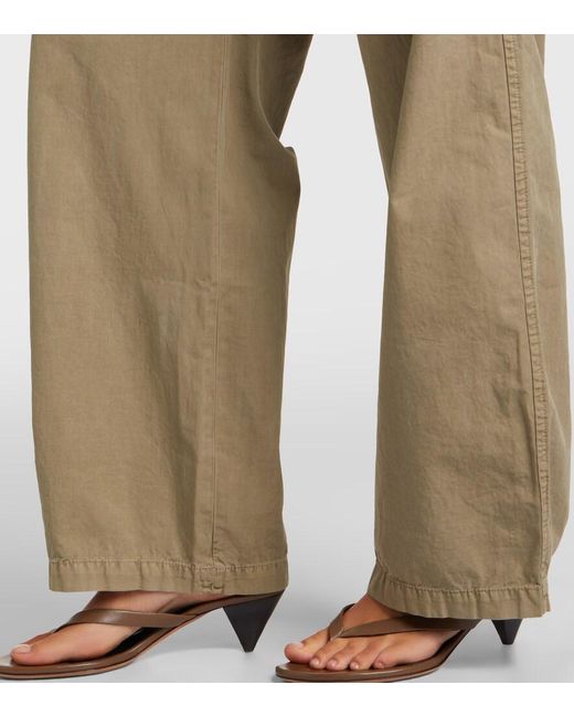 FRAME Natural Gallery Cotton Wide-Leg Pants