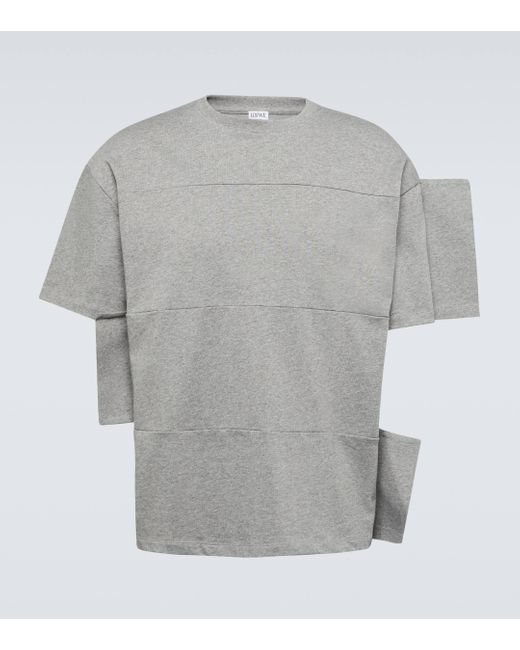 Loewe Gray Distorted Cotton-blend Jersey T-shirt for men