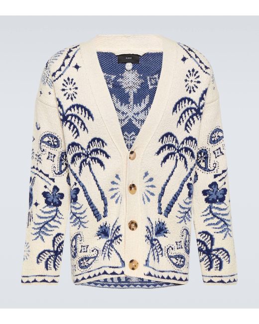 Alanui Blue Lush Nature Cotton And Wool Cardigan for men