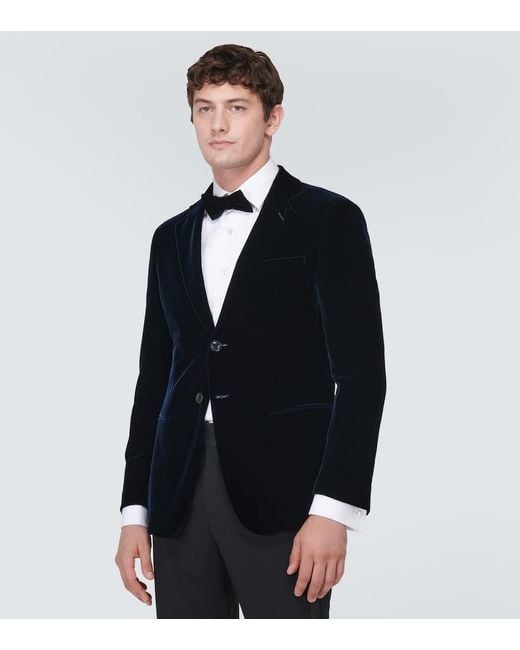 Veste De Smoking En Velours Giorgio Armani pour homme en coloris Blue