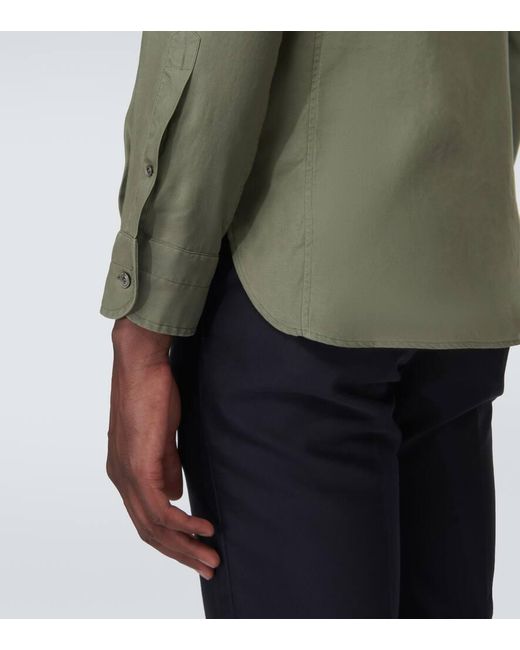 Camicia in lyocell di Tom Ford in Green da Uomo