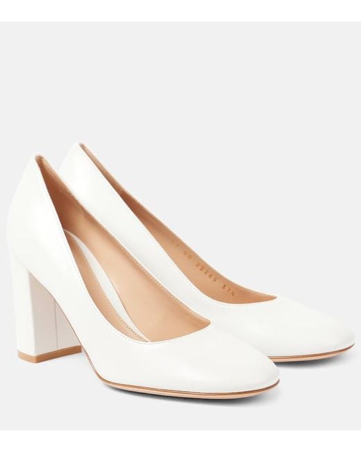 Gianvito Rossi White 85 Leather Pumps