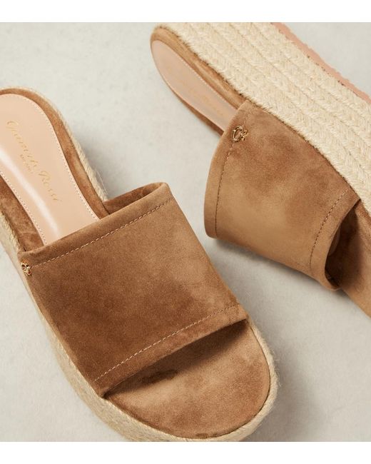 Gianvito Rossi Brown Suede Espadrilles