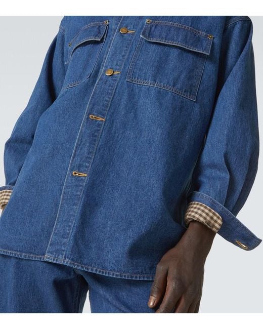 Camisa De Denim Auralee de hombre de color Blue