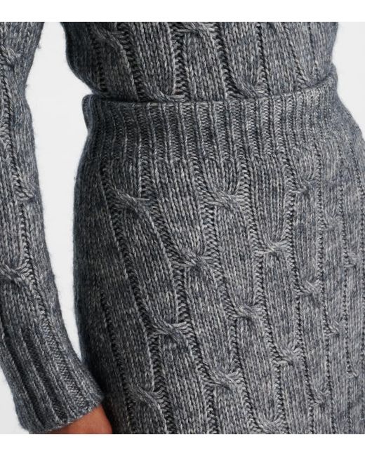 Max Mara Gray Midirock Otello Aus Einem Baumwollgemisch