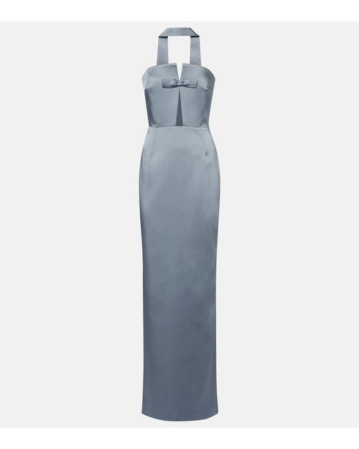 The New Arrivals Ilkyaz Ozel Blue Bustier-Robe Holly Aus Crepe