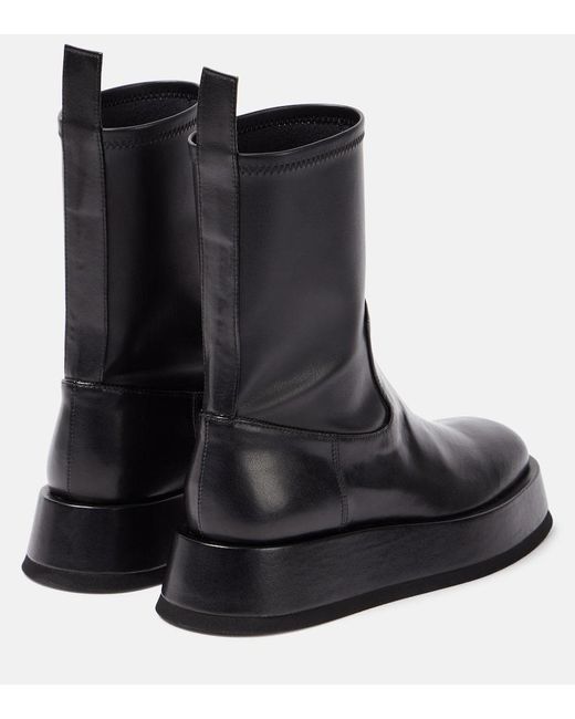 Gia Borghini Black Rosie Faux Leather Platform Ankle Boots