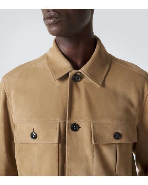Zegna Brown Suede Jacket for men
