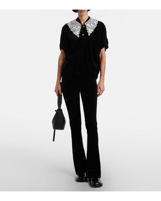 Junya Watanabe Black High-Rise Flared Pants