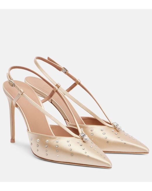 Escarpins Slingback Moore 90 En Satin Malone Souliers en coloris Natural