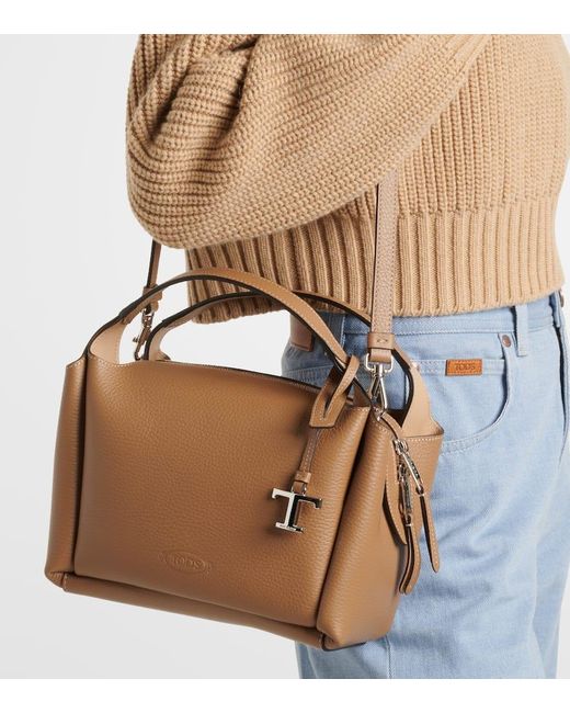 Tod's Brown Tote T Timeless Mini Aus Leder