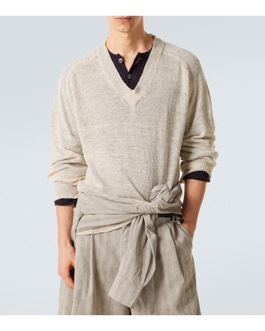 Our Legacy White Rue Linen And Cotton Sweater for men