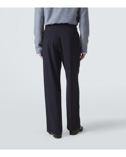 The Row Blue Tarek Virgin Wool Straight Pants for men