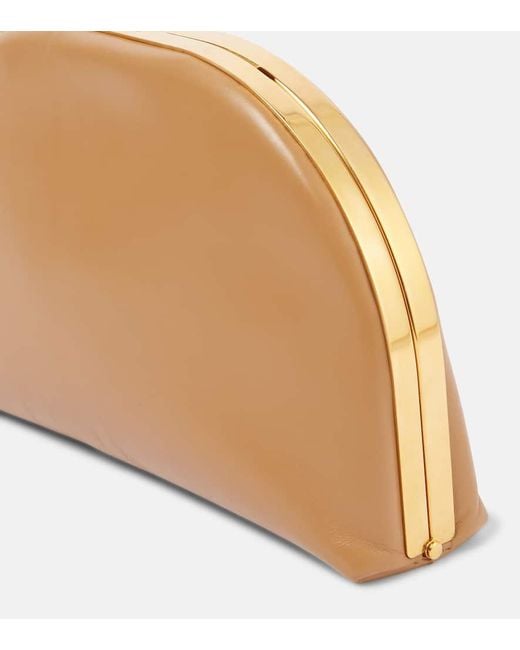 The Row Brown Sylvia Leather Clutch