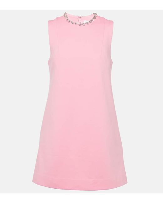 Vestido corto adornado con abertura Area de color Pink