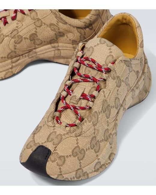 Zapatillas Run de piel con GG Gucci de hombre de color Natural