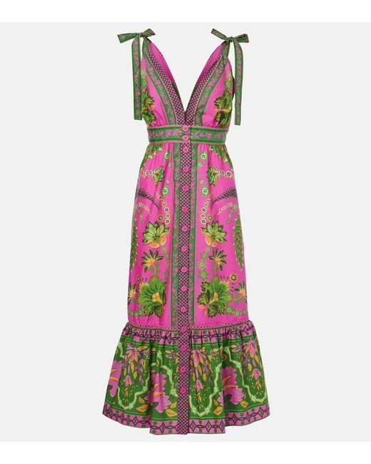 Farm Rio Pink Ana Tapestry Midi Dress