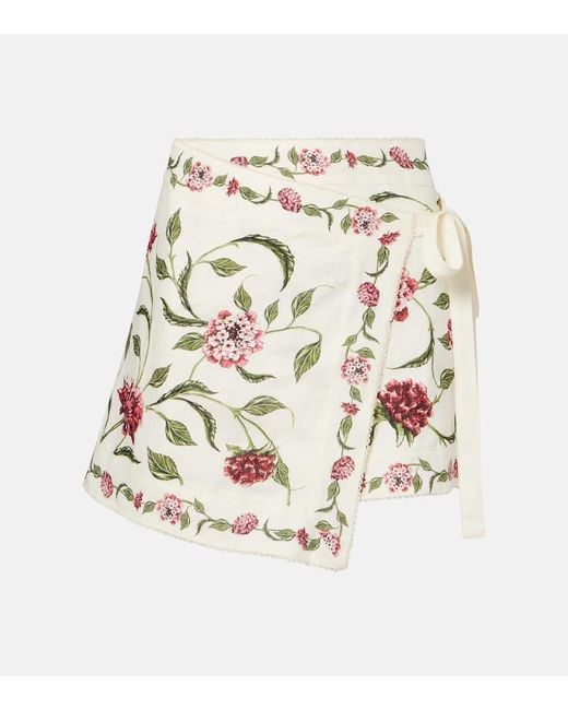 Pareo Luna De Lino Floral Agua Bendita de color White