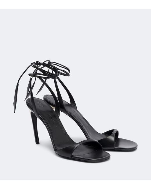 The Attico Black Ora Leather Sandals