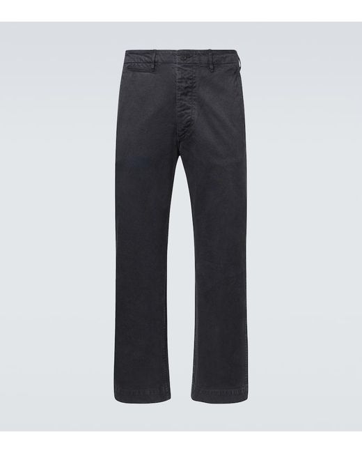 Auralee Blue Cotton Chinos for men