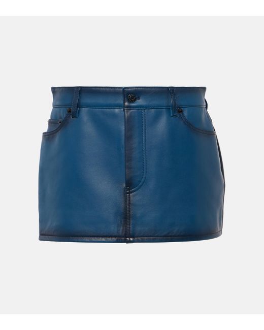 Acne Blue Lacaria Leather Miniskirt