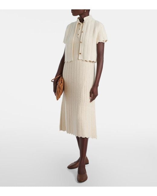 Loro Piana Natural Arola Knitted Cotton Polo Dress