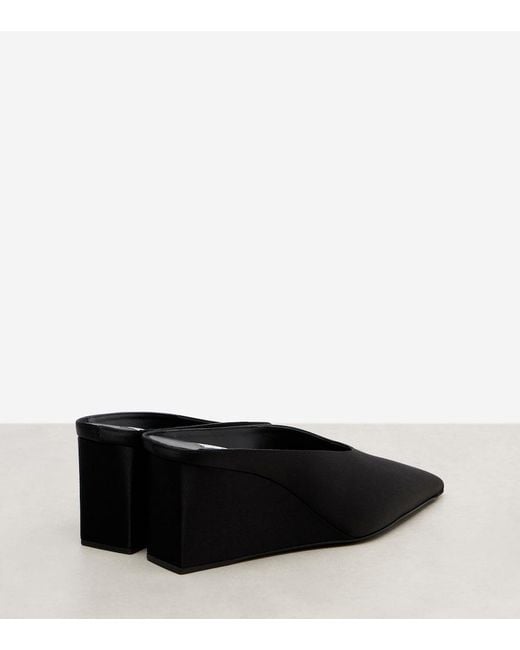 Alaïa Black Cube 75 Suede Wedge Mules