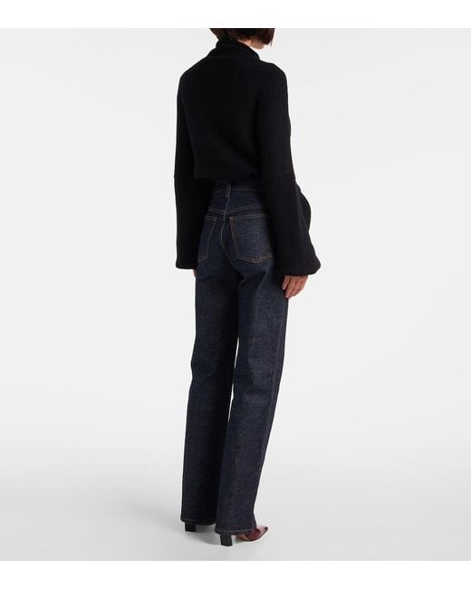 Khaite Blue Danielle High-Rise Straight Jeans