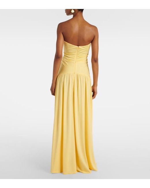 Staud Metallic Mariana Ruched Jersey Maxi Dress