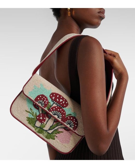 Staud Metallic Tommy Beaded Shoulder Bag