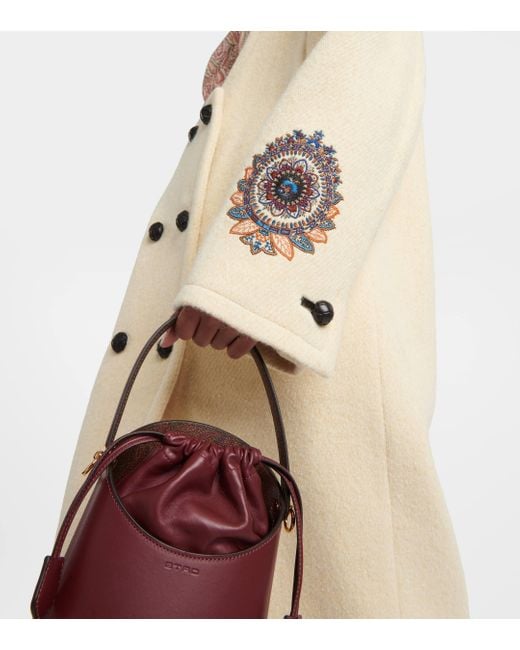 Etro Natural Embroidered Wool-blend Coat