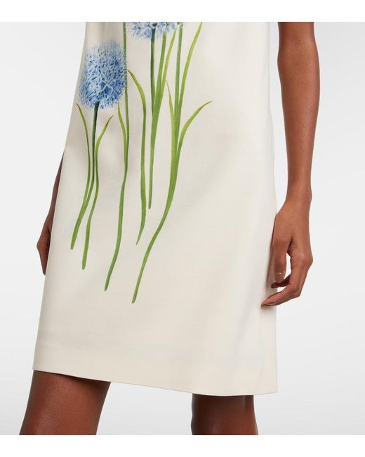 Oscar de la Renta White Allium Wool-Blend Minidress