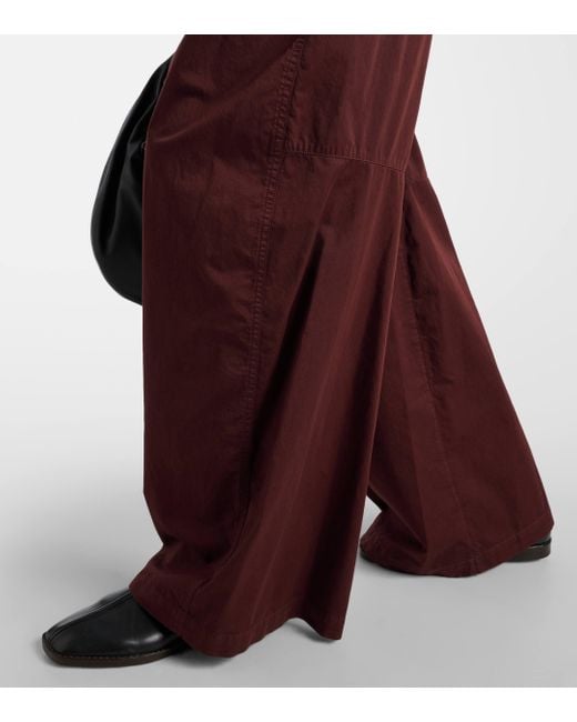 Pantalon ample a taille haute en coton Lemaire en coloris Red