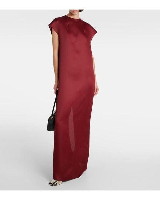 Khaite Red Lohan Silk Maxi Dress