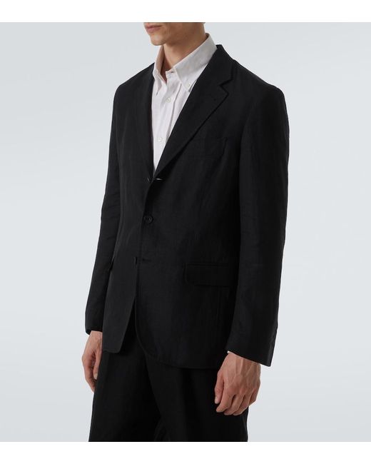 Rubinacci Black Linen Blazer for men
