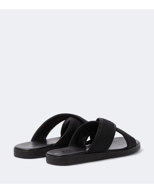 Gucci Black Logo Jacquard Sandals for men