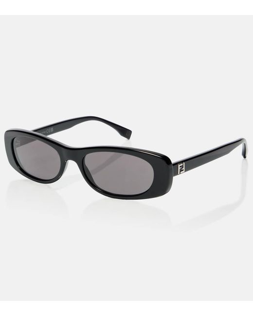 Fendi Brown Ff Squared Oval Sunglasses