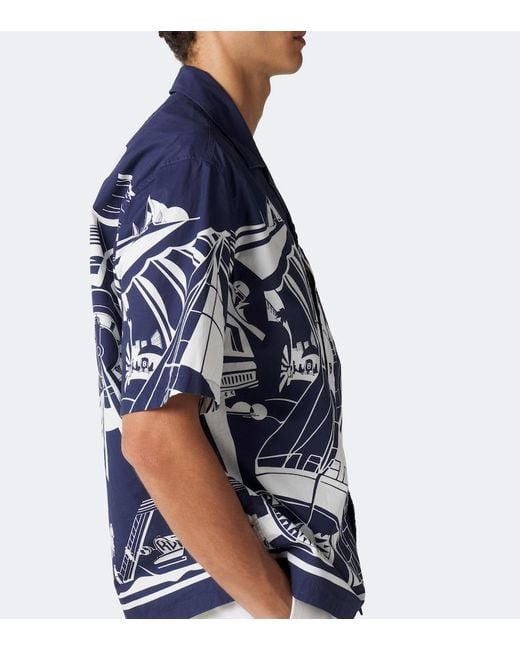 Ralph Lauren Blue Printed Cotton Shirt for men