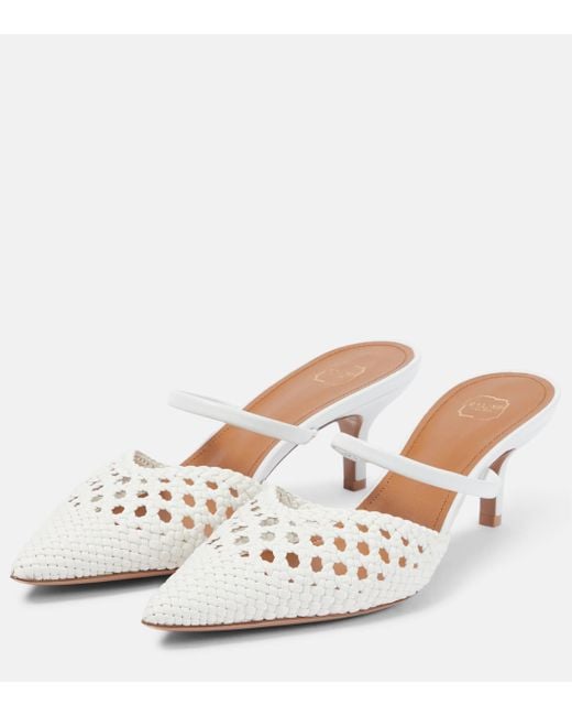 Malone Souliers White Marla 45 Faux Leather Mules