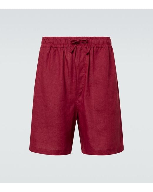 Saman Amel Shorts Aus Leinen in Red für Herren
