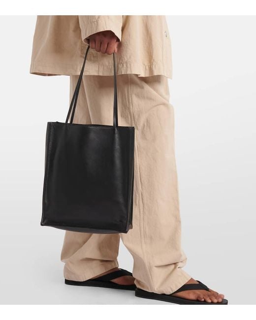 The Row Black To Go Large Leather Tote Bag