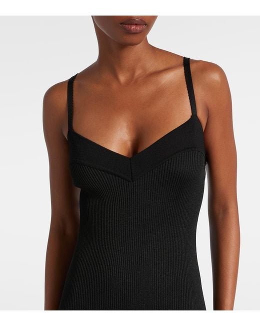 Givenchy Black Maxikleid Aus Rippstrick