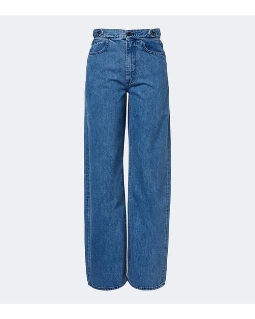 SLVRLAKE Denim Blue Cassie Wide-Leg Jeans
