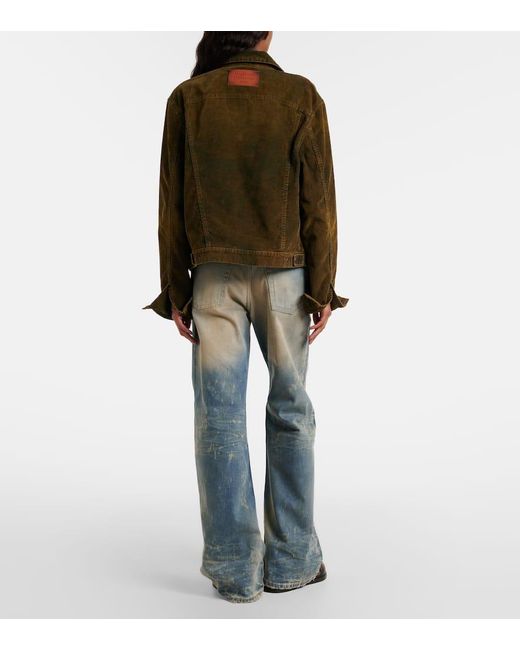 Jeans 2021 A Gamba Larga E Vita Alta di Acne in Blue