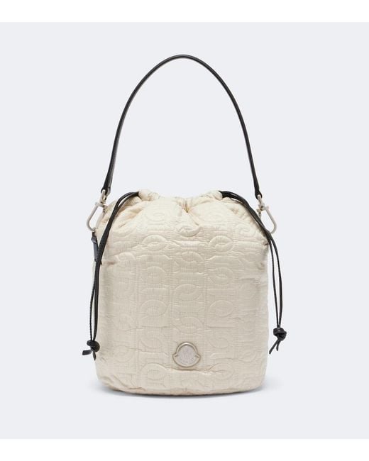 Moncler Natural Caradoc Small Quilted Bucket Bag