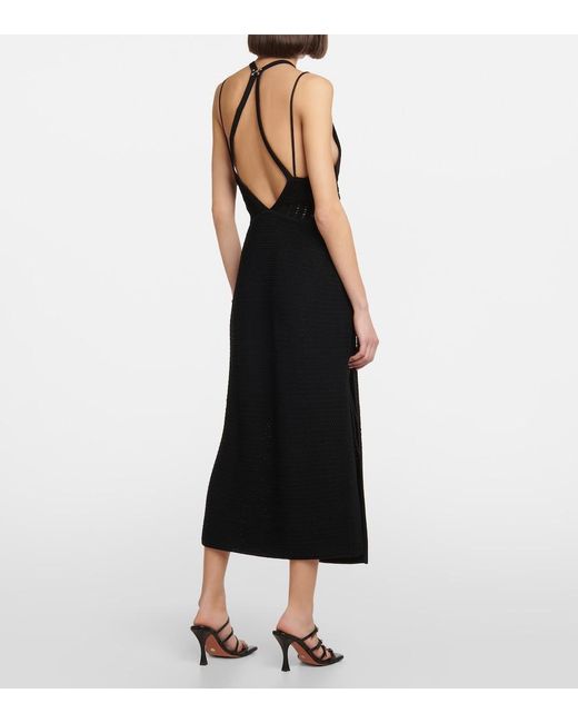 Dion Lee Black Crochet Halterneck Midi Dress