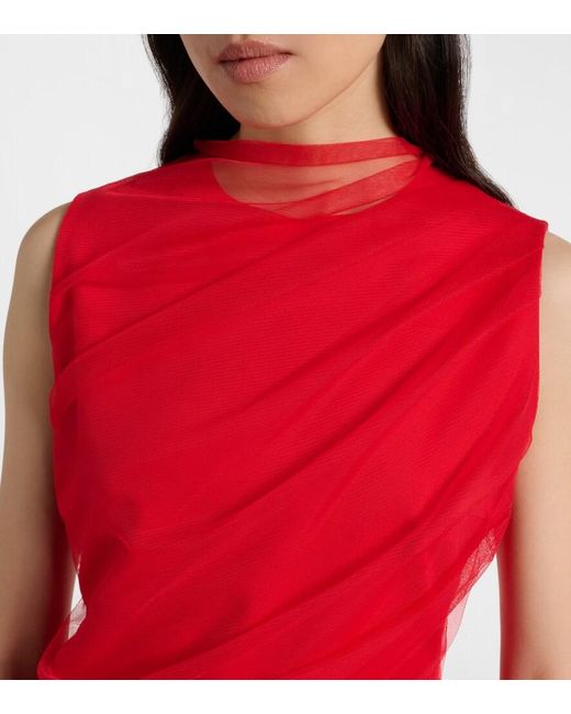 Dorothee Schumacher Red Draped Tulle Top