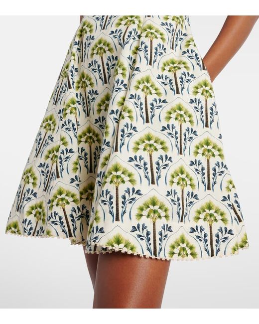 Agua Bendita Green Mati Moriche Cotton Poplin Minidress