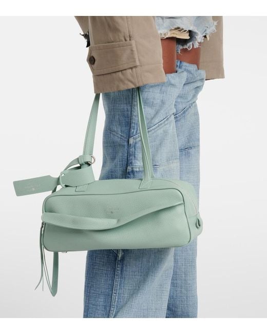 Balenciaga Green Carrie Small Leather Shoulder Bag